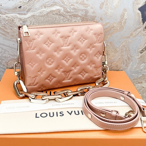 Louis Vuitton Coussin BB Metallic Rose Gold Embossed Monogram Crossbody Bag - Picture 4 of 14